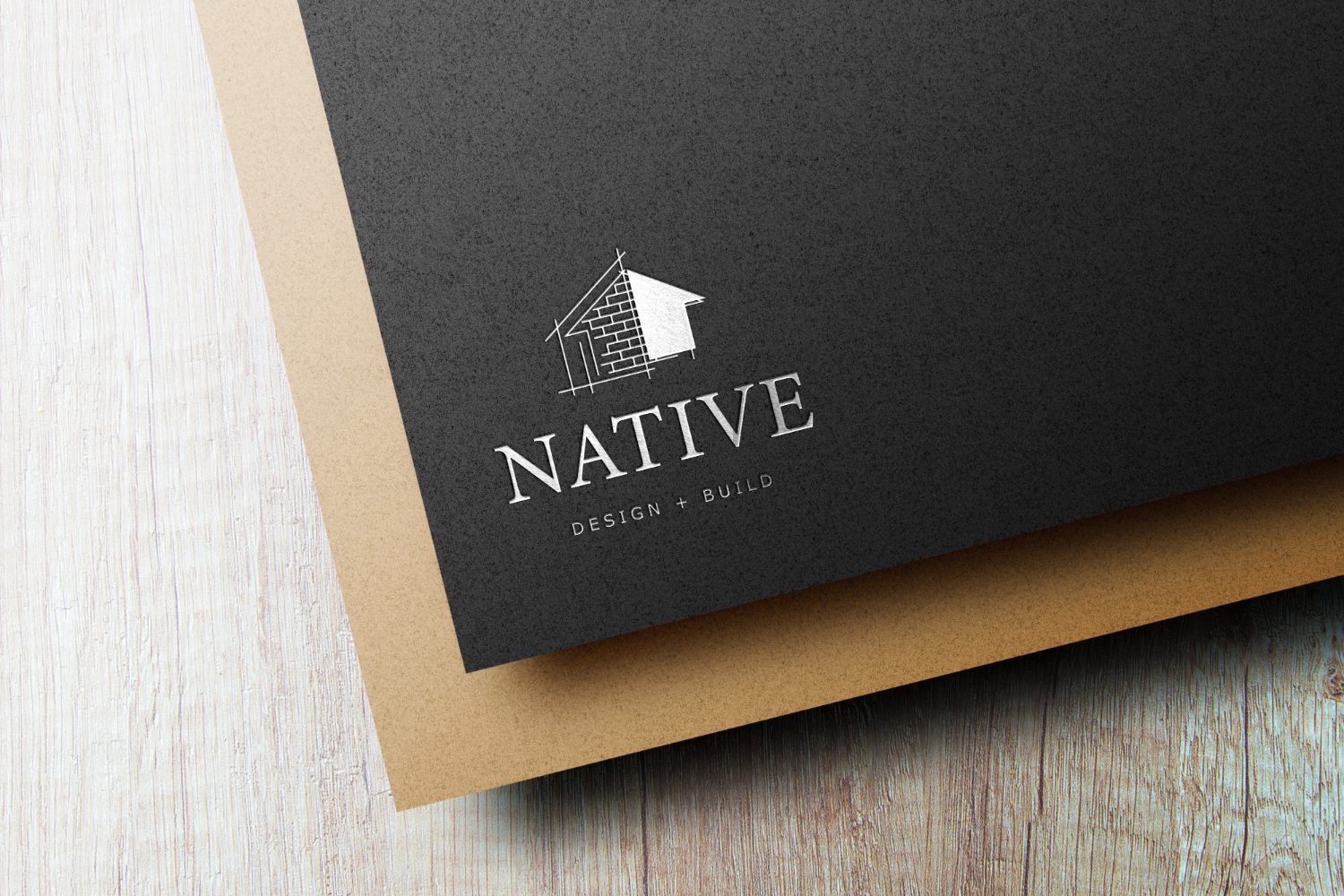Native Design + Build: Silver foil on charcoal card