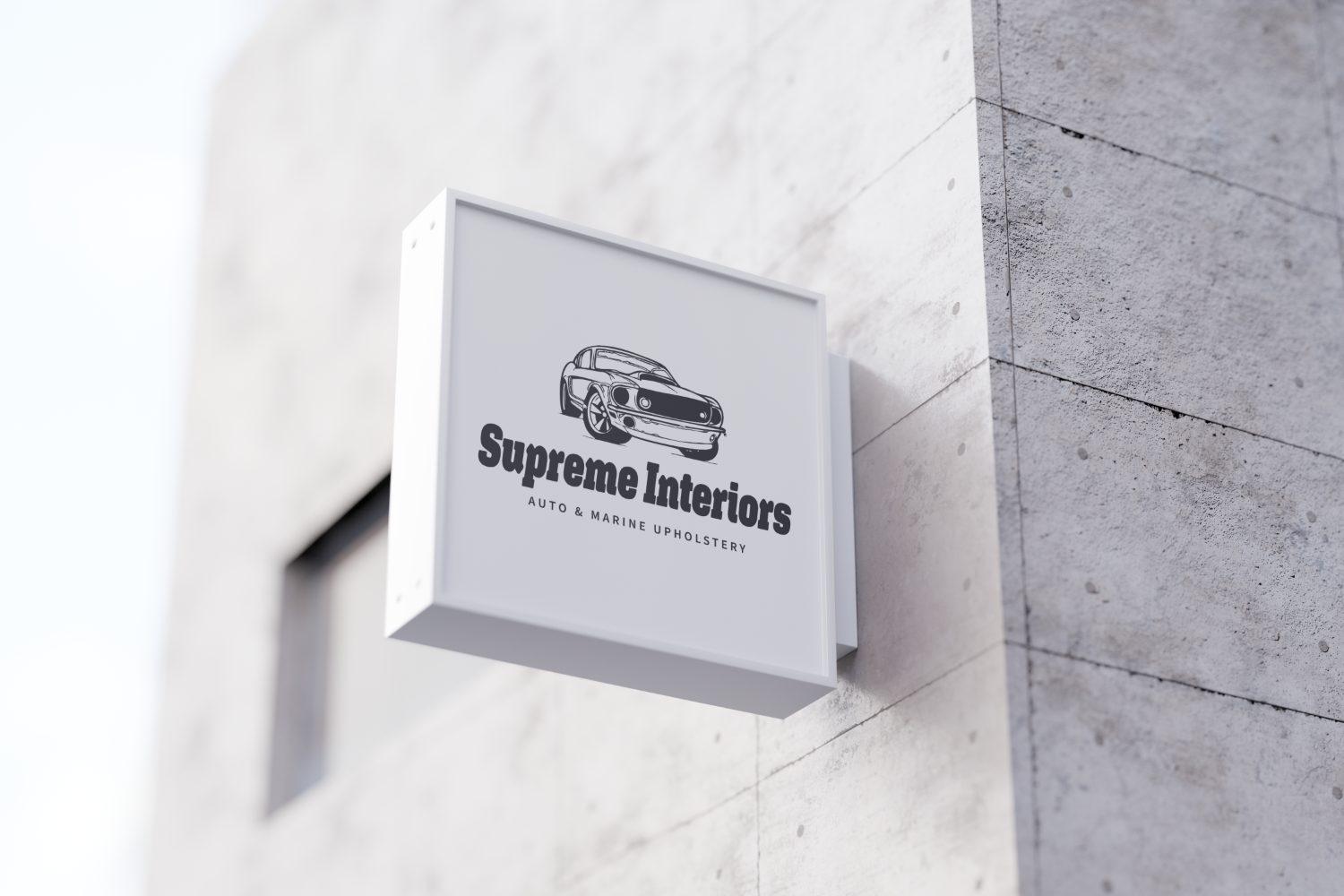 Supreme Interiors: Projecting blade sign